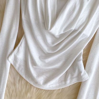 Off-Shoulder Cutout Long-Sleeve Top