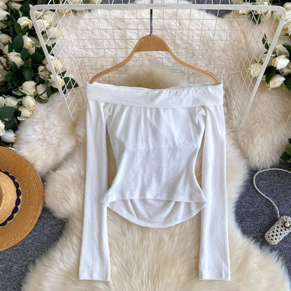 Off-Shoulder Cutout Long-Sleeve Top