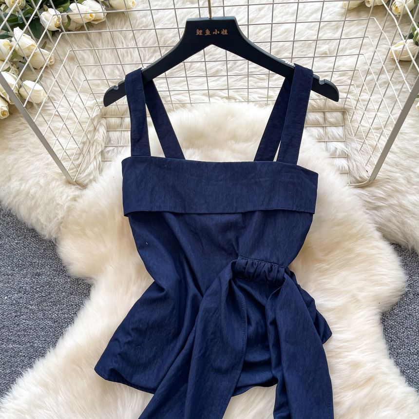 Sleeveless Crop Top & Wide-Leg Pants Set