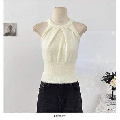 Minimalist Halter Knit Top