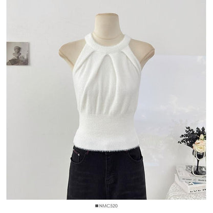 Minimalist Halter Knit Top