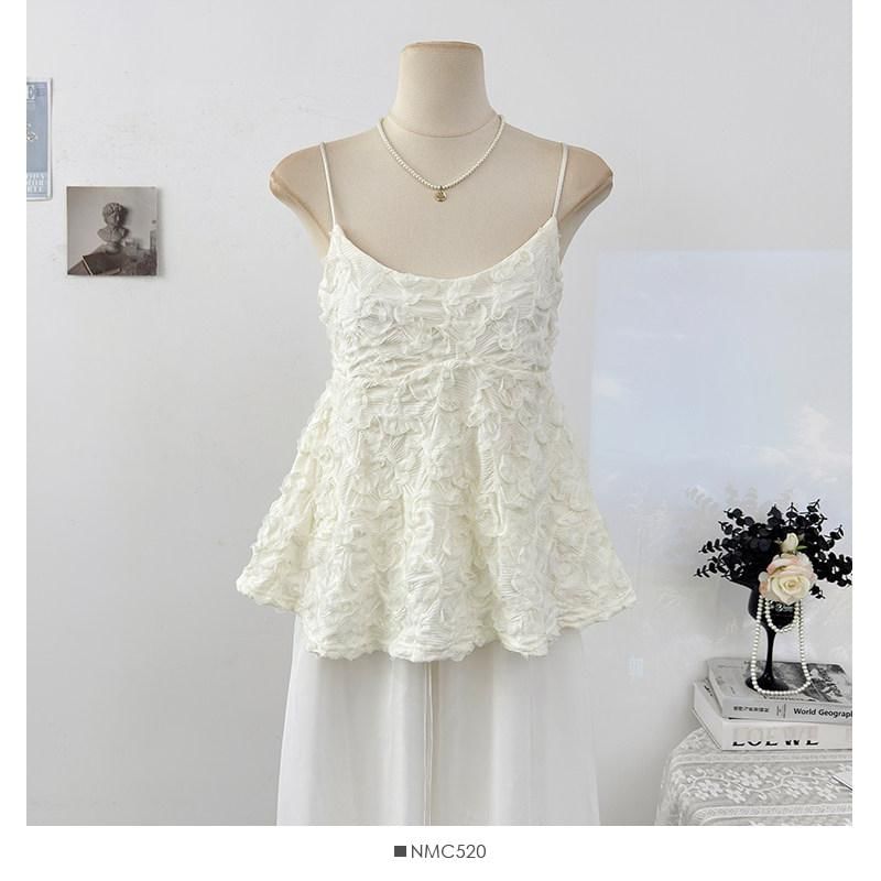 Ruffled Scoop Neck Cami Top