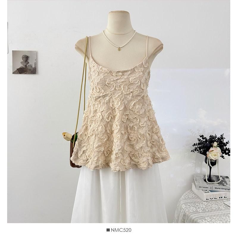 Ruffled Scoop Neck Cami Top