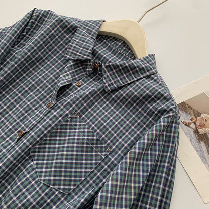 Pocketed Plaid Long-Sleeve Shirt