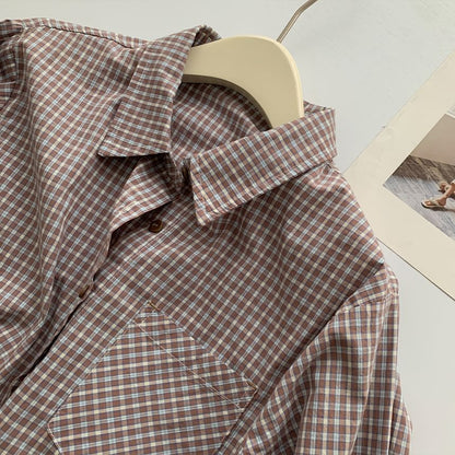 Pocketed Plaid Long-Sleeve Shirt