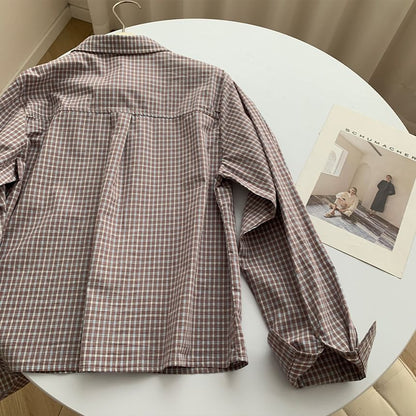 Pocketed Plaid Long-Sleeve Shirt