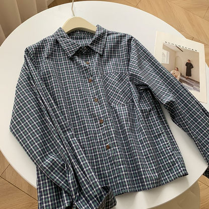 Pocketed Plaid Long-Sleeve Shirt