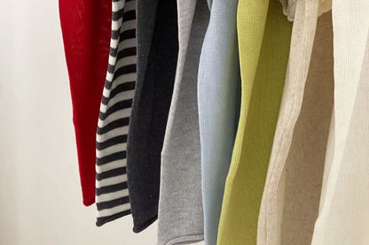 Knit Top with Elbow Sleeves and Crew Neckline