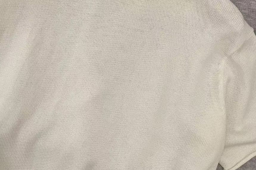 Knit Top with Elbow Sleeves and Crew Neckline