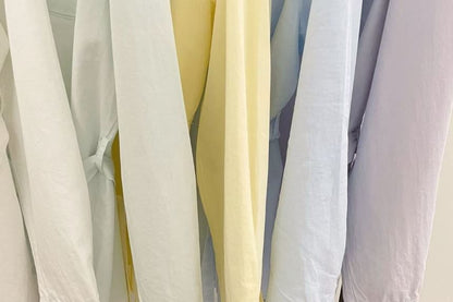 Collared Tie Waist Blouse with V-Neck and Long Sleeves