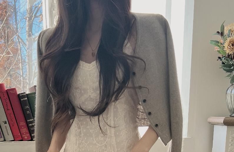 Spaghetti Strap V-Neck Lace Maxi A-Line Dress