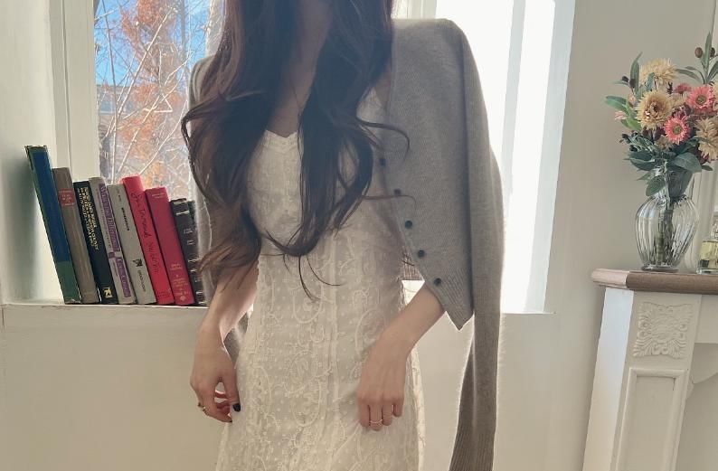 Spaghetti Strap V-Neck Lace Maxi A-Line Dress
