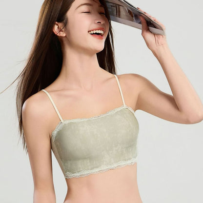 Plain Lace Trim Bra