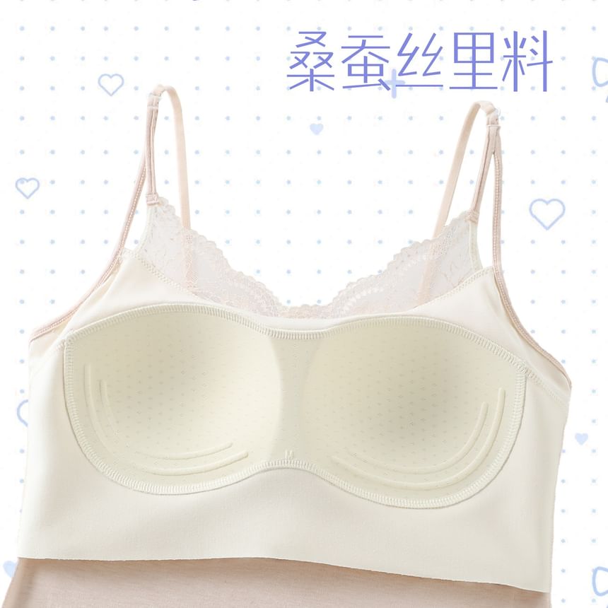 Plain Lace Trim Camisole Top