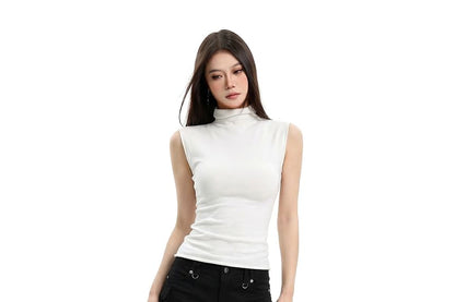 High-Neck Sleeveless Top