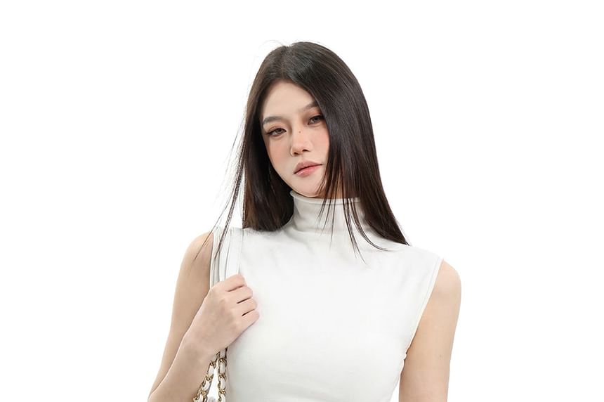 High-Neck Sleeveless Top