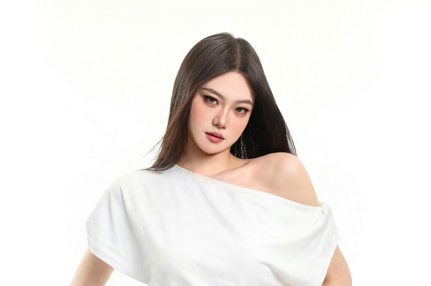 One-Shoulder Shirred Tee