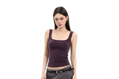Square-Neck Cropped Tank