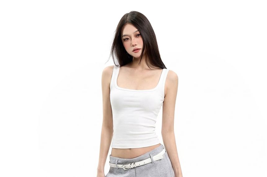 Square-Neck Cropped Tank