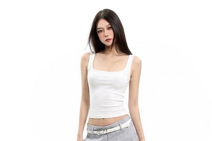 Square-Neck Cropped Tank
