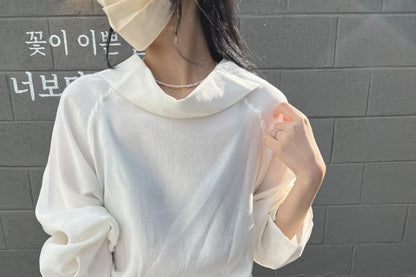 Cowl Neck Long-Sleeve Chic Blouse
