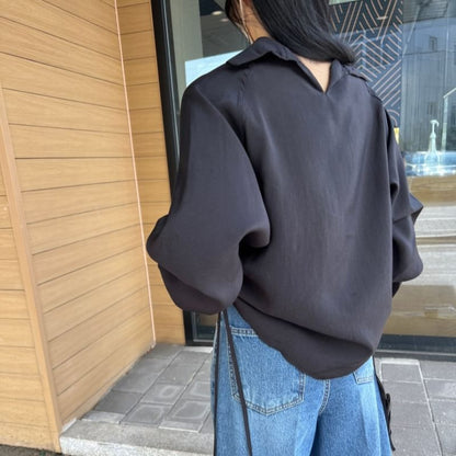 Cowl Neck Long-Sleeve Chic Blouse