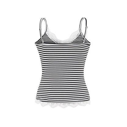Spaghetti Strap V-Neck Striped Camisole Top