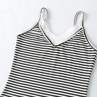 Spaghetti Strap V-Neck Striped Camisole Top