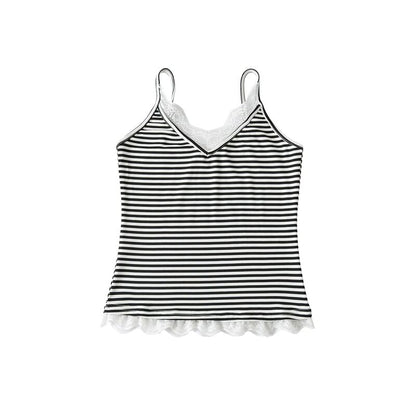 Spaghetti Strap V-Neck Striped Camisole Top