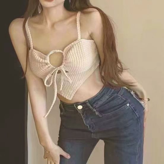 Cutout Asymmetric Cropped Camisole