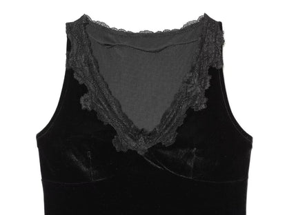 Lace-Trim V-Neck Cropped Tee