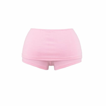 Long-Sleeve Buttoned Tee with Hot Pants