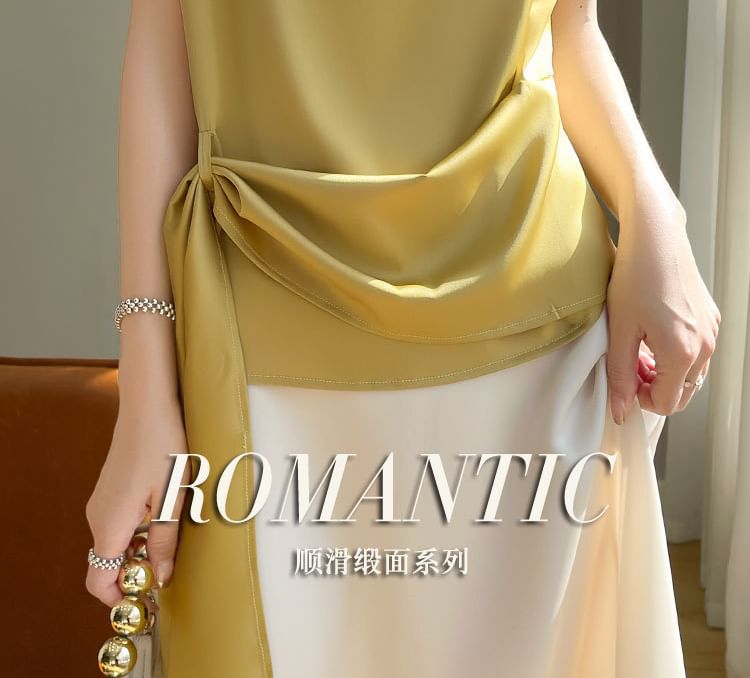 Boat Neck Tie Waist Short-Sleeve Top