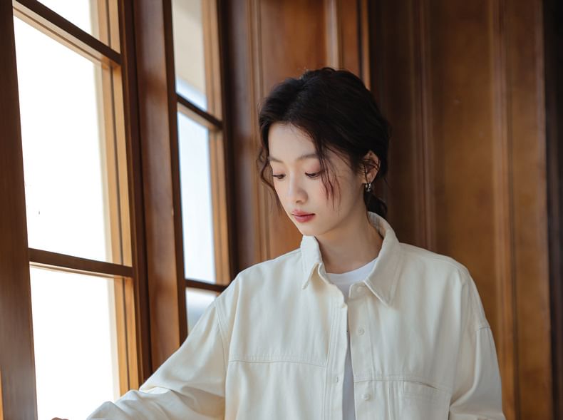 Denim Long-Sleeve Button-Up Shirt