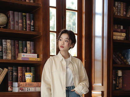 Denim Long-Sleeve Button-Up Shirt