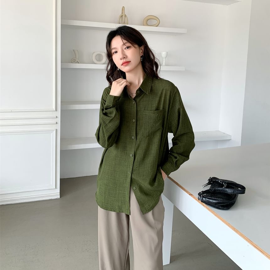 Long-Sleeve Classic Button Shirt