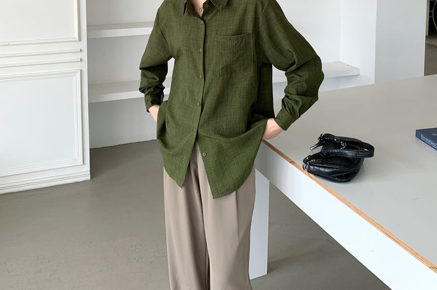Long-Sleeve Classic Button Shirt