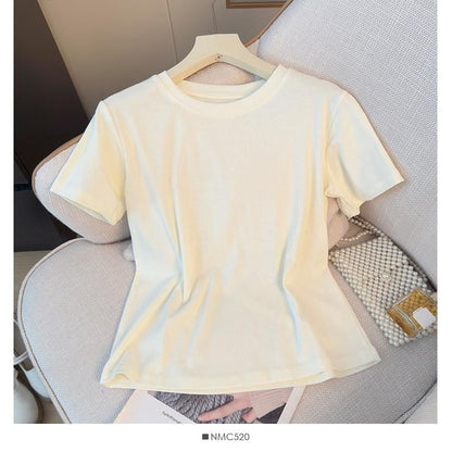 Crew Neck Tee & Spaghetti Strap Knit Camisole Set