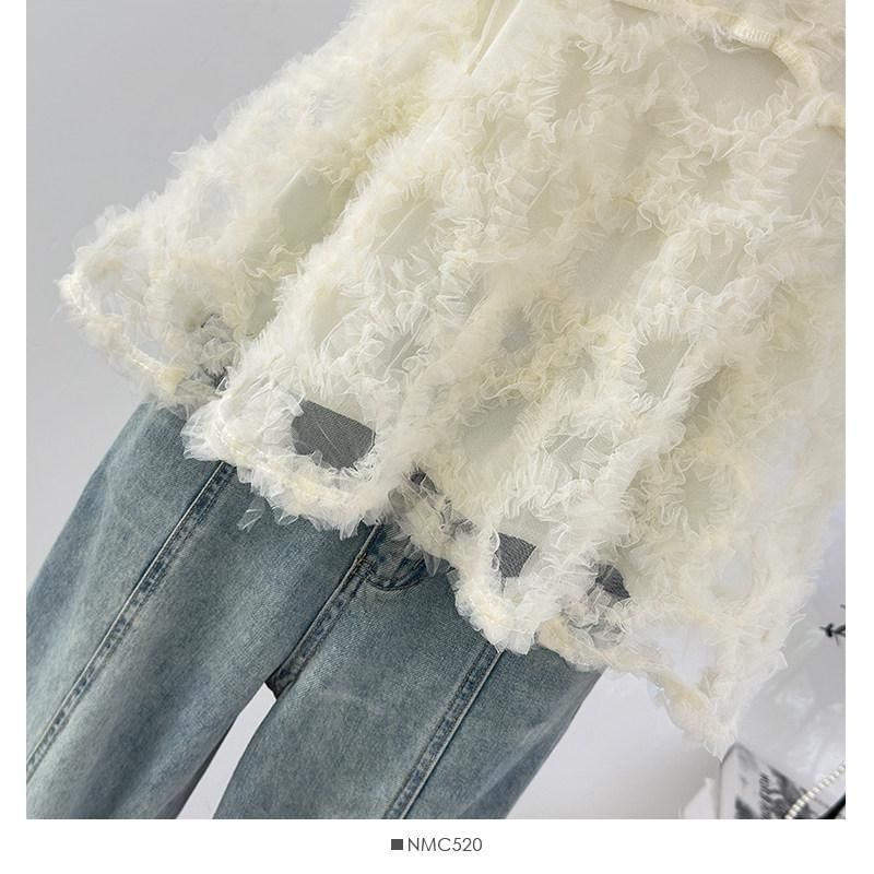 Spaghetti Strap Scoop Neck Ruffle Camisole