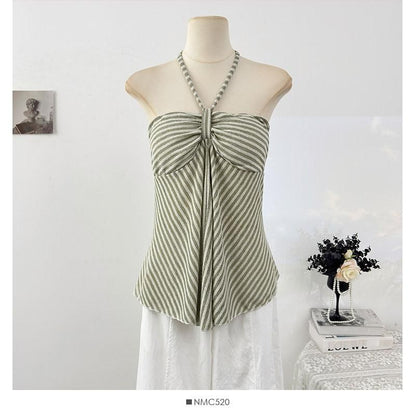 Halter Neck Striped Camisole