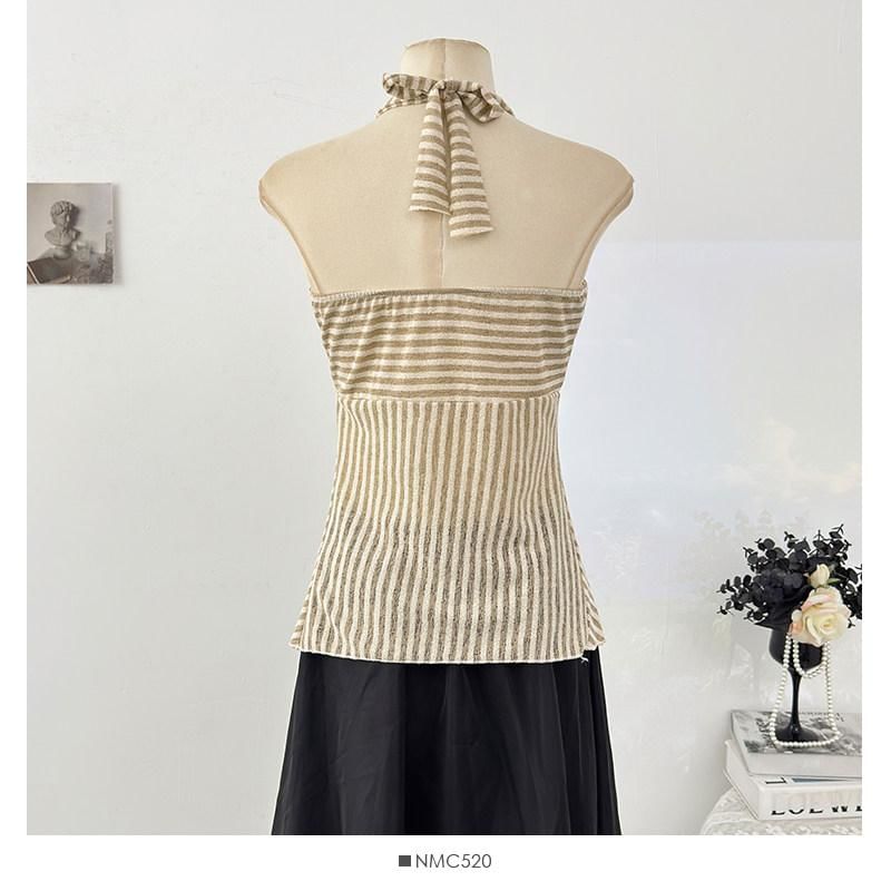 Halter Neck Striped Camisole