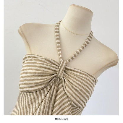 Halter Neck Striped Camisole