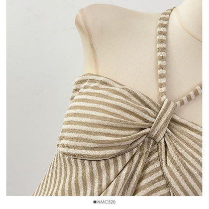 Halter Neck Striped Camisole