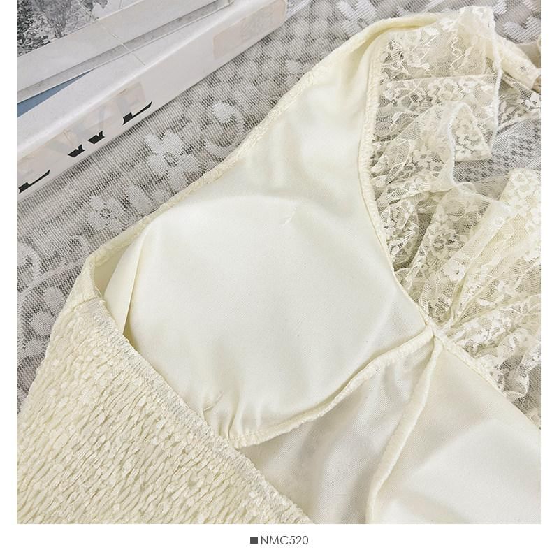 Halter V-Neck Lace Ruffle Camisole