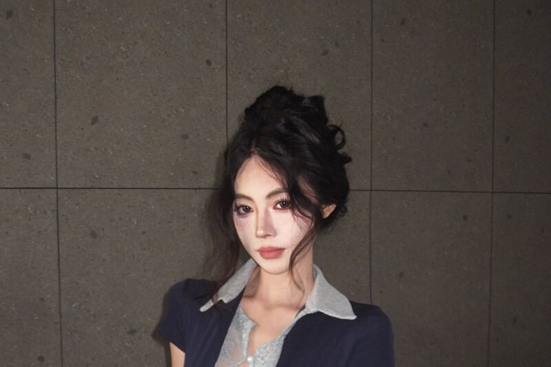 Short-Sleeve Plain Lace Panel Crop Polo Shirt