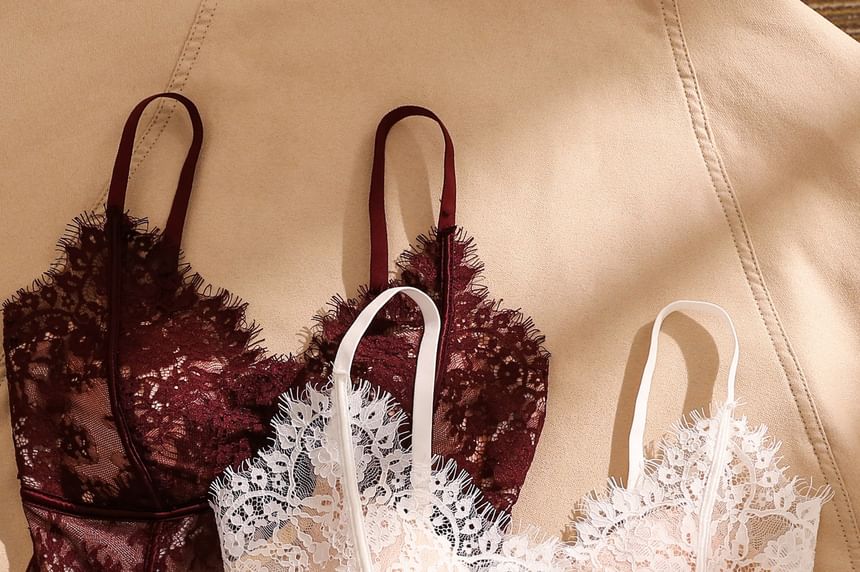V-Neck Lace Bra Top