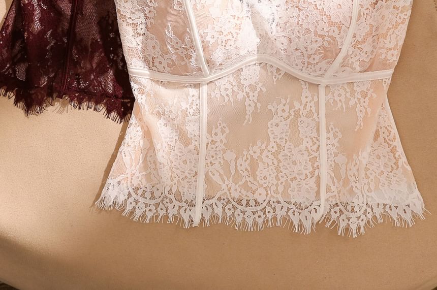 V-Neck Lace Bra Top