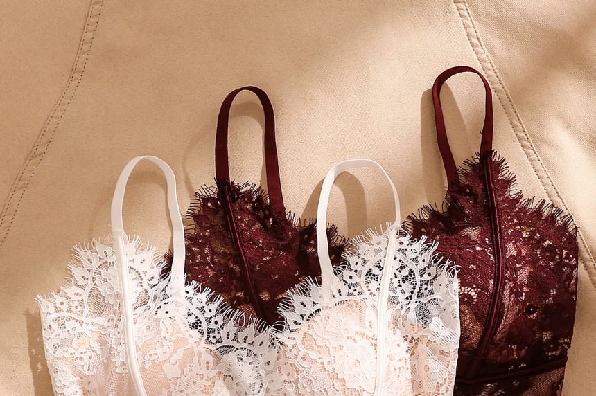 V-Neck Lace Bra Top