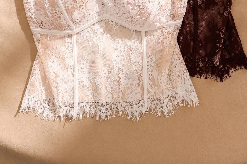 V-Neck Lace Bra Top