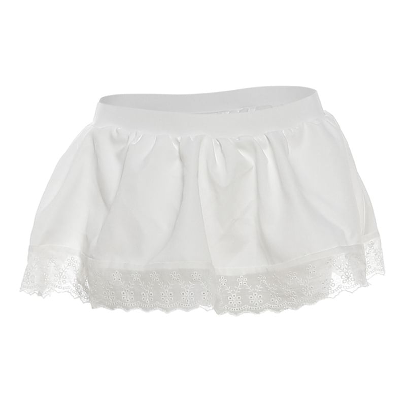 Lace Panel Tie Back Bikini Top / Swim Skirt